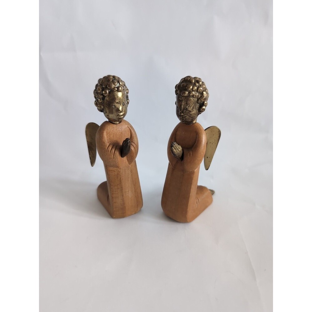 Antique Angel Figurines Werkstatte Hagenauer Wien WHW RENA Austria Bronze Wood